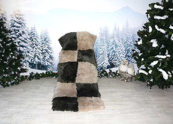 Lammfell Bettumrandung Twinset Beige Grau Öko Unterbett